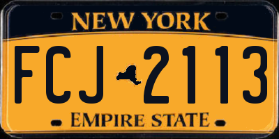NY license plate FCJ2113