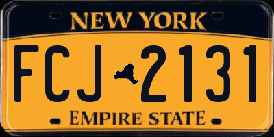 NY license plate FCJ2131
