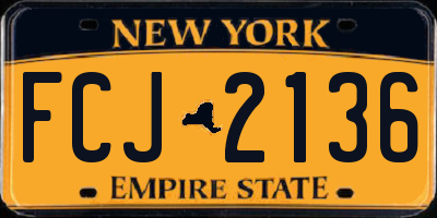 NY license plate FCJ2136