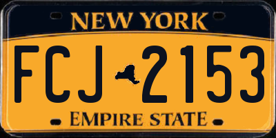 NY license plate FCJ2153