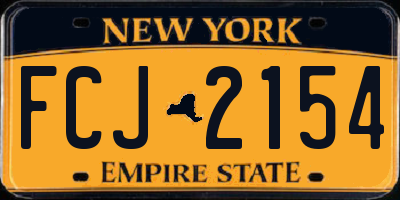 NY license plate FCJ2154