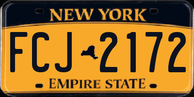 NY license plate FCJ2172