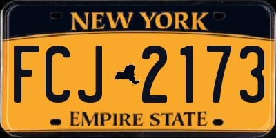 NY license plate FCJ2173