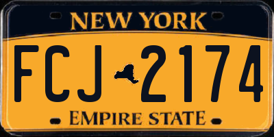 NY license plate FCJ2174