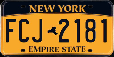 NY license plate FCJ2181