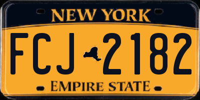 NY license plate FCJ2182