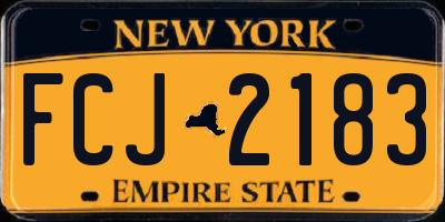 NY license plate FCJ2183