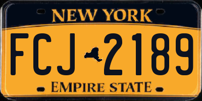 NY license plate FCJ2189