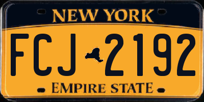 NY license plate FCJ2192