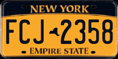NY license plate FCJ2358