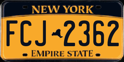 NY license plate FCJ2362