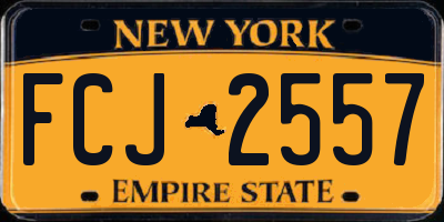 NY license plate FCJ2557