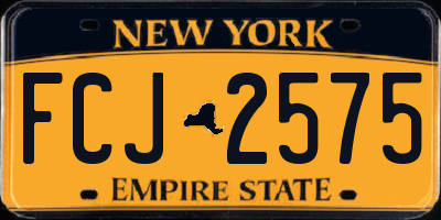 NY license plate FCJ2575