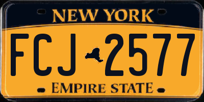 NY license plate FCJ2577