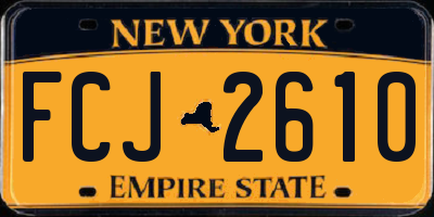 NY license plate FCJ2610