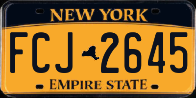 NY license plate FCJ2645