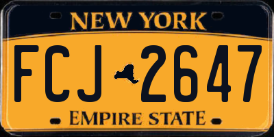 NY license plate FCJ2647