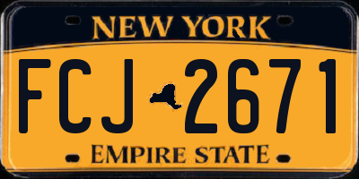 NY license plate FCJ2671