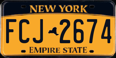 NY license plate FCJ2674