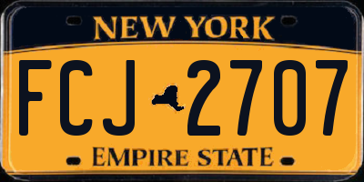 NY license plate FCJ2707