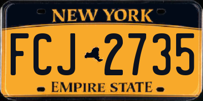 NY license plate FCJ2735