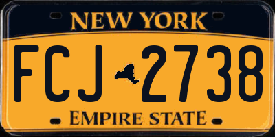 NY license plate FCJ2738