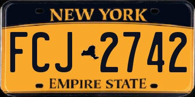 NY license plate FCJ2742