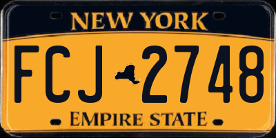 NY license plate FCJ2748