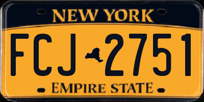 NY license plate FCJ2751