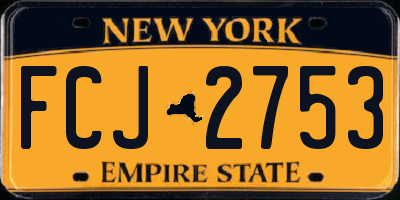 NY license plate FCJ2753