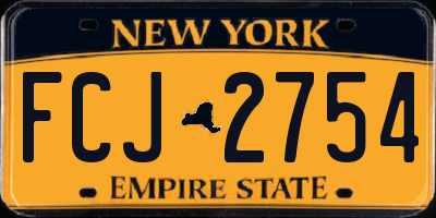 NY license plate FCJ2754