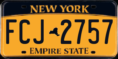 NY license plate FCJ2757