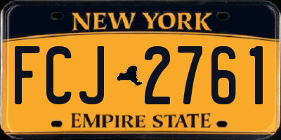 NY license plate FCJ2761