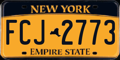 NY license plate FCJ2773