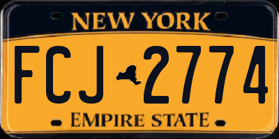 NY license plate FCJ2774
