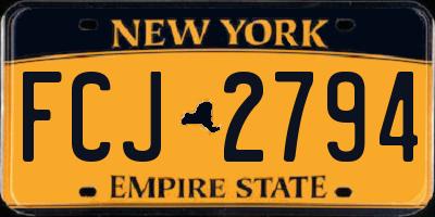 NY license plate FCJ2794