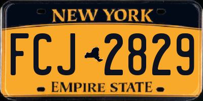 NY license plate FCJ2829