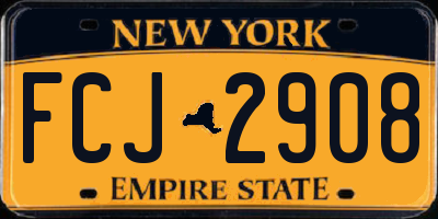 NY license plate FCJ2908