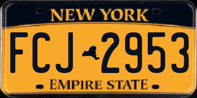 NY license plate FCJ2953