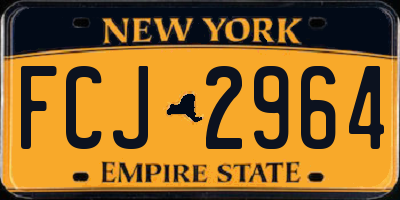 NY license plate FCJ2964