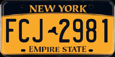 NY license plate FCJ2981