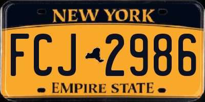 NY license plate FCJ2986