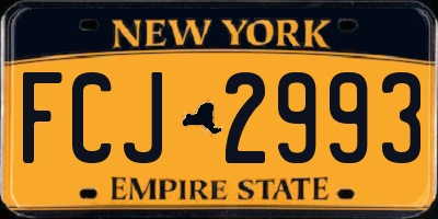NY license plate FCJ2993