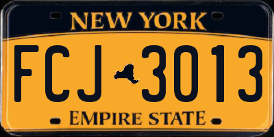NY license plate FCJ3013