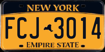 NY license plate FCJ3014