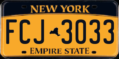 NY license plate FCJ3033