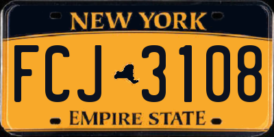NY license plate FCJ3108