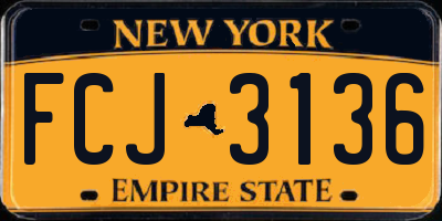 NY license plate FCJ3136