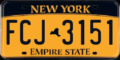 NY license plate FCJ3151