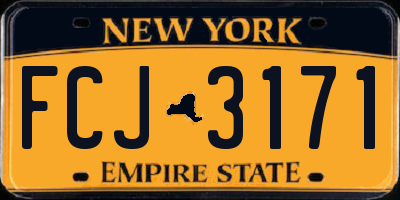 NY license plate FCJ3171
